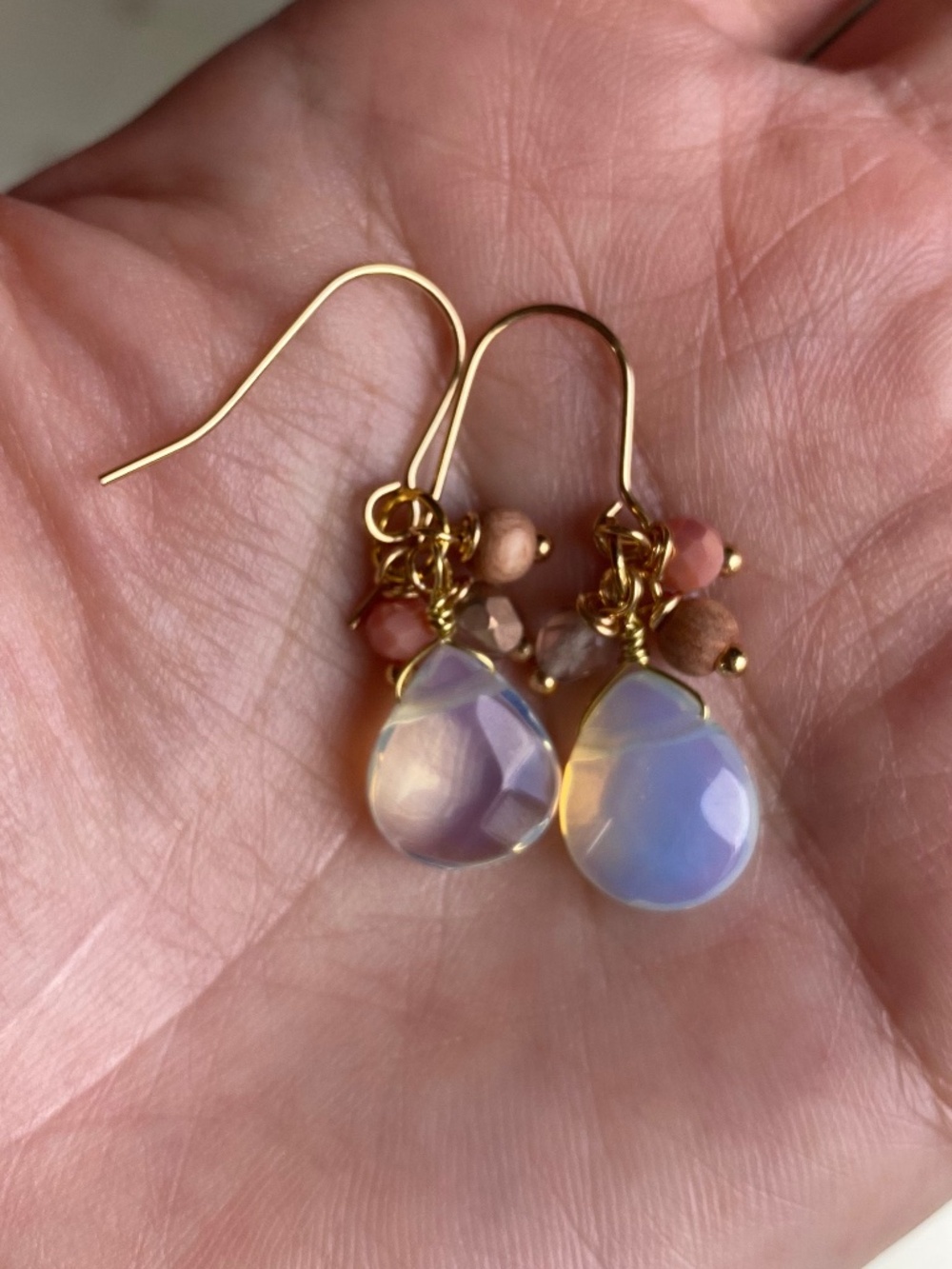 Handmade Opal Earrings - Picture 2 of 2
